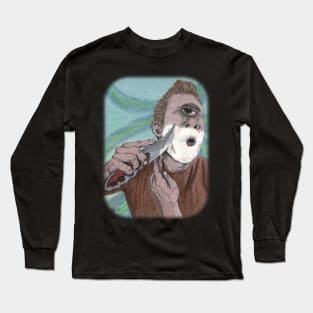 Cyclops Knife Shaving Fantasy Art Long Sleeve T-Shirt